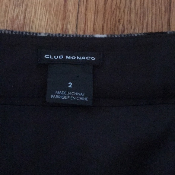 Club Monaco wool black and white checkered plaid skirt - Picture 5 of 5